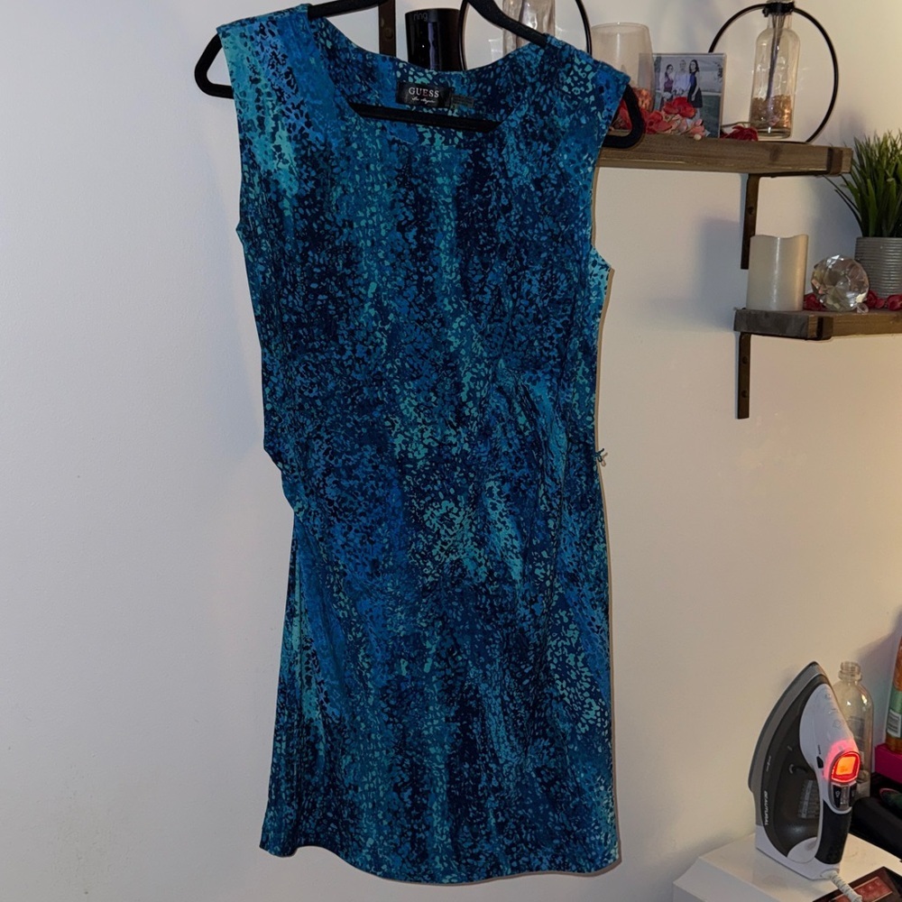 Guess Vibrant Blue Patterned Dress